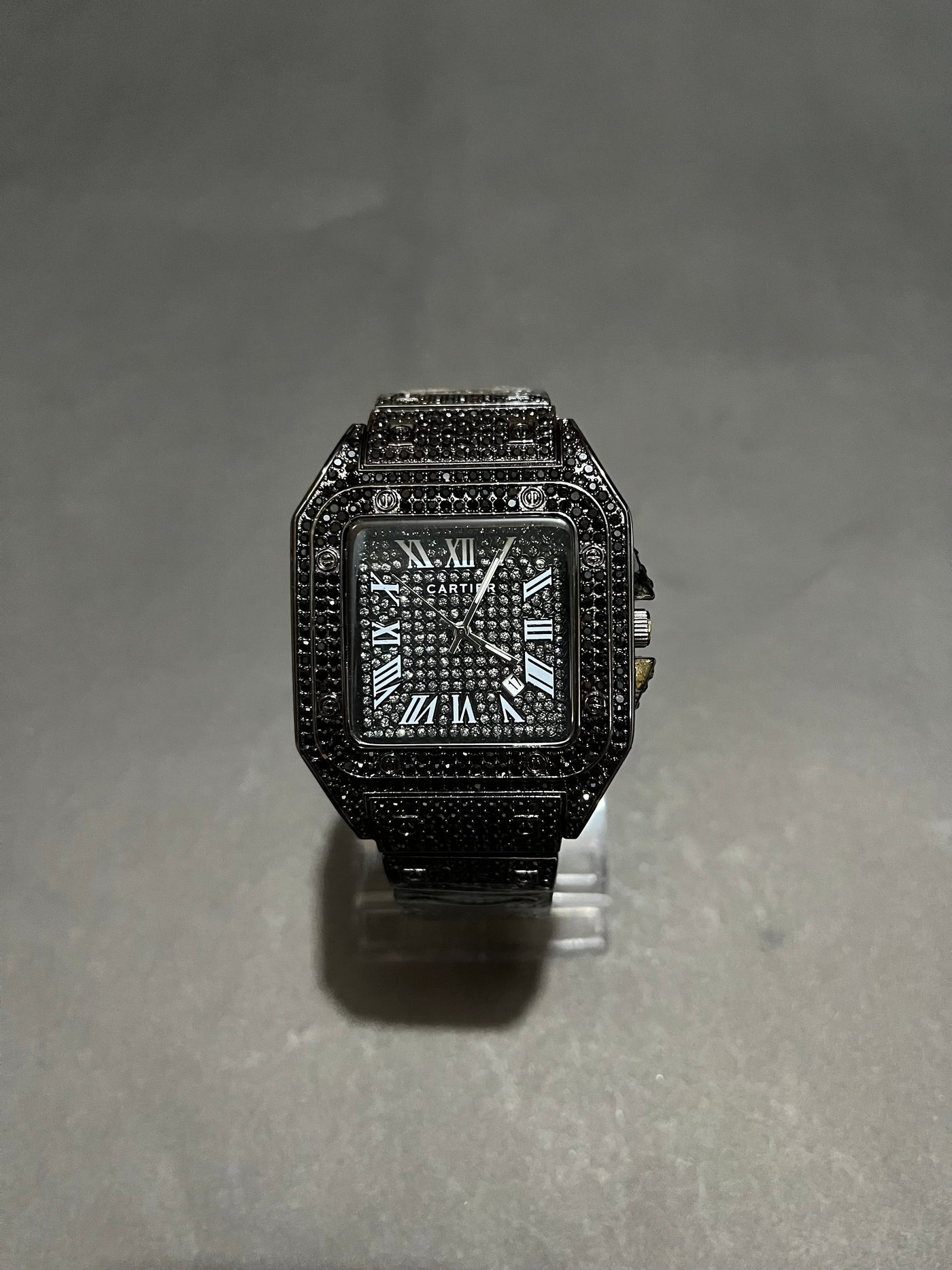 Black Stone Square Watch with Box