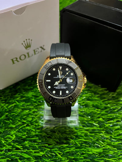 Rolex Oyster Perpetual Date Watch (Leather Strap) with Box