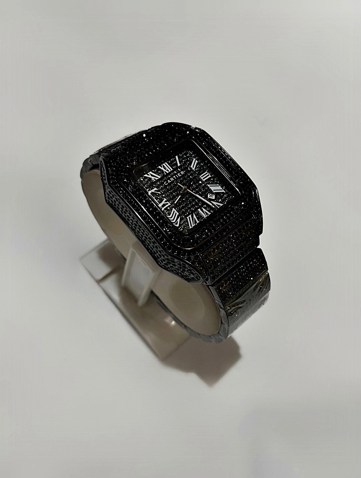 Black Stone Square Watch with Box